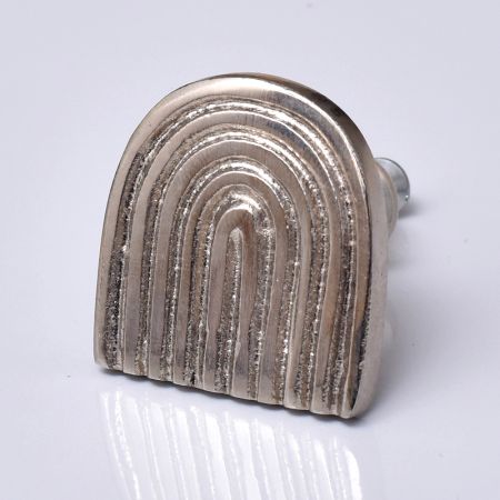 Silver Semi Oval Iron Cabinet Knobs